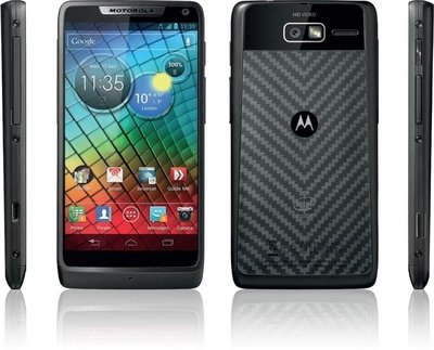 Imagem frontal e lateral do Motorola RAZRi Especificações do Motorola RAZRi