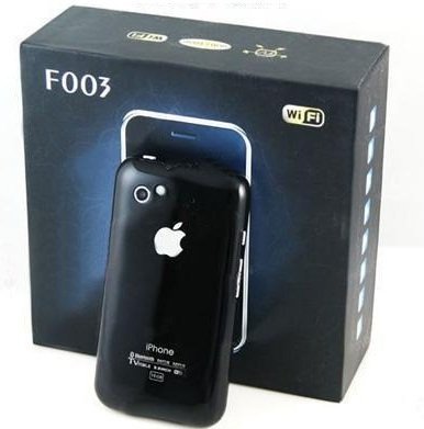 O Hiphone tenta copiar o iPhone da Apple até nos mínimos detalhes, como o logo da marca! Cópia do celular iPhone