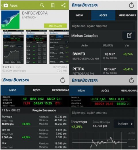 Acompanhando a Bovespa por aplicativo