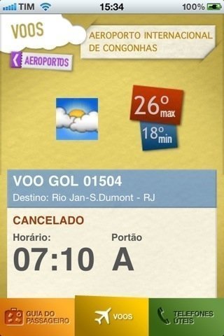 Descrição do app da infraero para iPhones