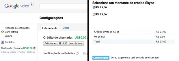 Colocar créditos no Google Voice