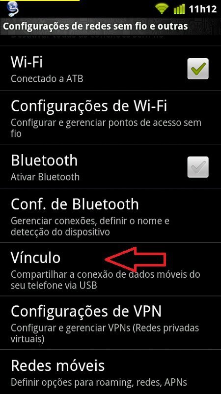 Vínculo USB - Android Compartilhar 3G do celular via USB