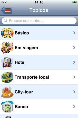 Tradutor de viagem para iPod touch