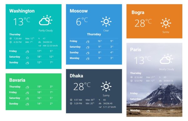 Widget de clima