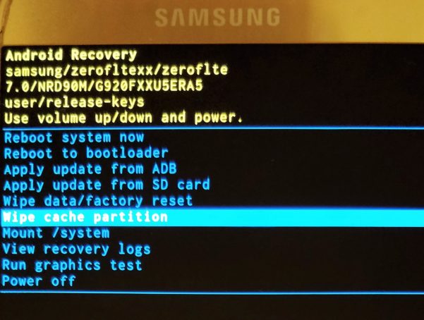Wipe cache partition em celular
